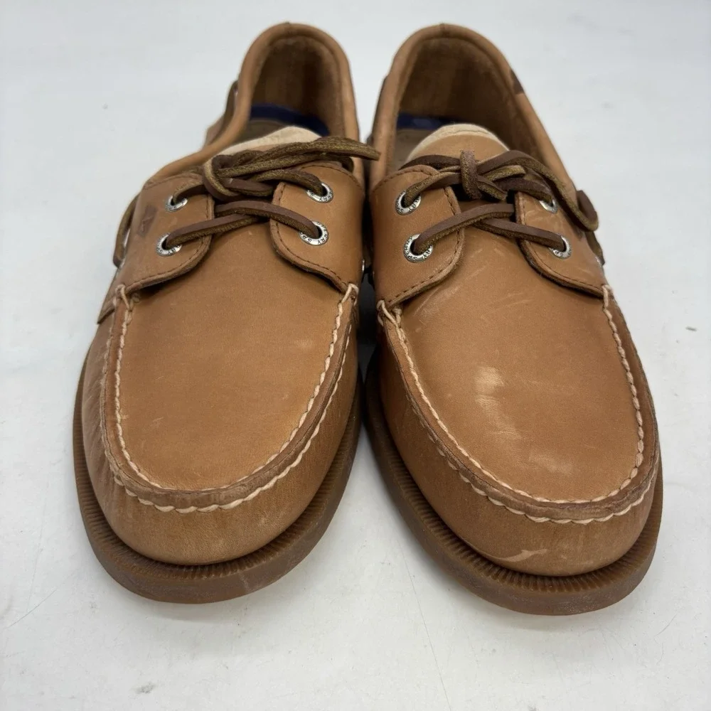 Sperry Top-Sider Leather Boat Shoes Mens 9 M Brown Slip On Loafers Mocs Dillards